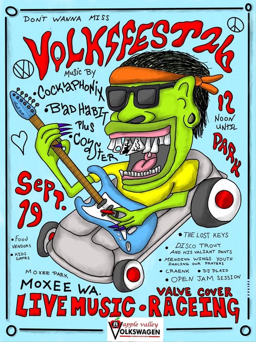 Volksfest 26 — Sat Sept 19, noon till dark at Moxee Park